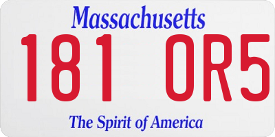 MA license plate 181OR5