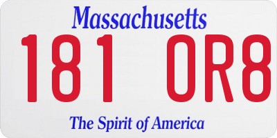 MA license plate 181OR8