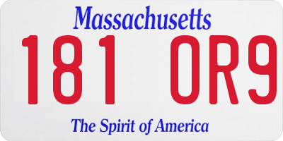 MA license plate 181OR9