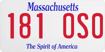 MA license plate 181OS0