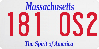 MA license plate 181OS2