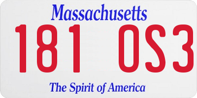 MA license plate 181OS3