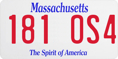 MA license plate 181OS4