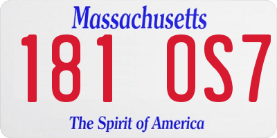 MA license plate 181OS7