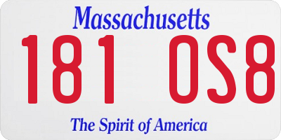 MA license plate 181OS8