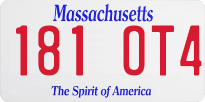 MA license plate 181OT4
