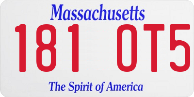 MA license plate 181OT5