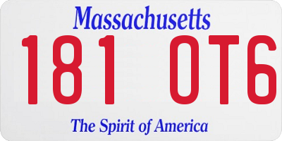 MA license plate 181OT6