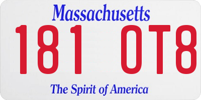 MA license plate 181OT8