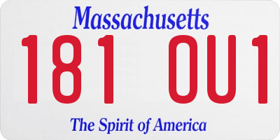 MA license plate 181OU1