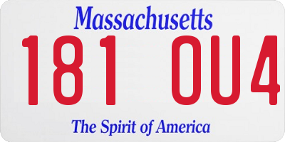 MA license plate 181OU4