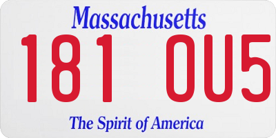 MA license plate 181OU5