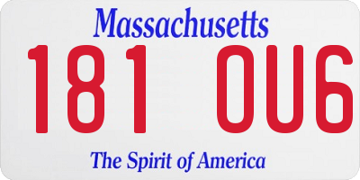 MA license plate 181OU6