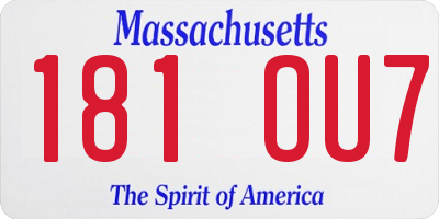 MA license plate 181OU7