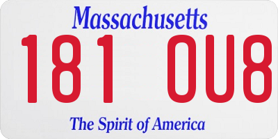 MA license plate 181OU8