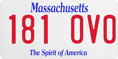 MA license plate 181OV0