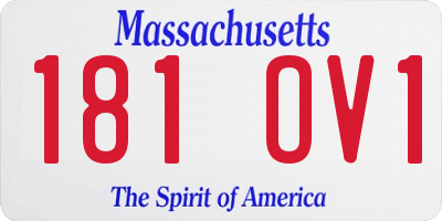 MA license plate 181OV1