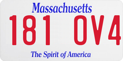 MA license plate 181OV4