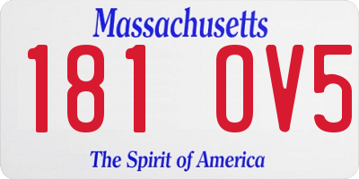 MA license plate 181OV5