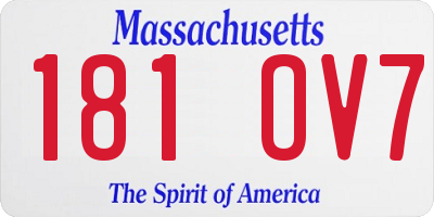 MA license plate 181OV7