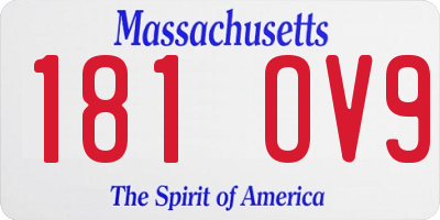 MA license plate 181OV9