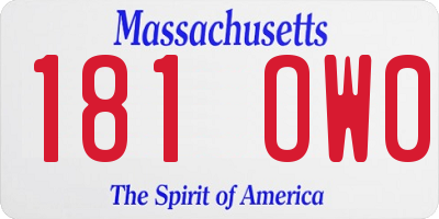 MA license plate 181OW0