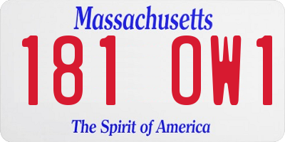 MA license plate 181OW1