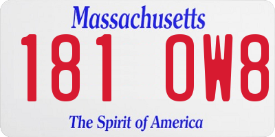 MA license plate 181OW8