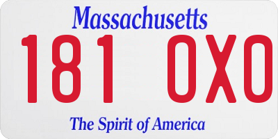 MA license plate 181OX0