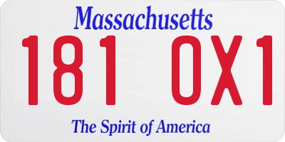 MA license plate 181OX1