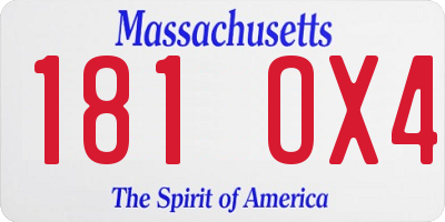 MA license plate 181OX4