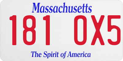 MA license plate 181OX5