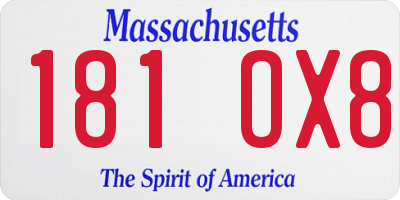 MA license plate 181OX8