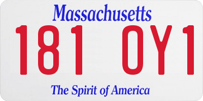 MA license plate 181OY1