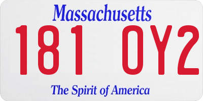 MA license plate 181OY2