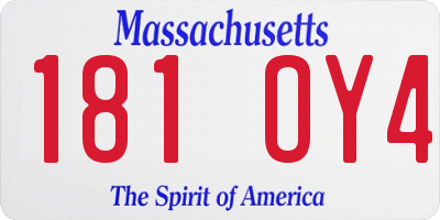 MA license plate 181OY4