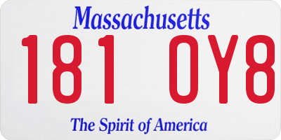 MA license plate 181OY8