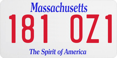 MA license plate 181OZ1
