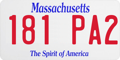 MA license plate 181PA2