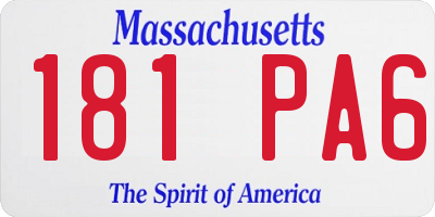 MA license plate 181PA6