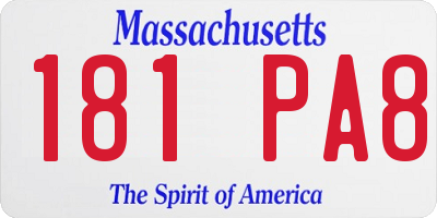 MA license plate 181PA8