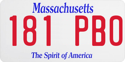MA license plate 181PB0
