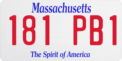 MA license plate 181PB1