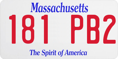 MA license plate 181PB2