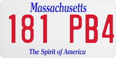 MA license plate 181PB4