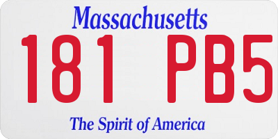MA license plate 181PB5