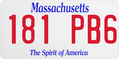 MA license plate 181PB6