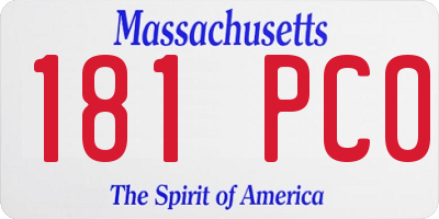 MA license plate 181PC0