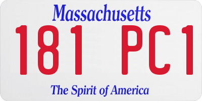 MA license plate 181PC1