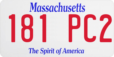 MA license plate 181PC2